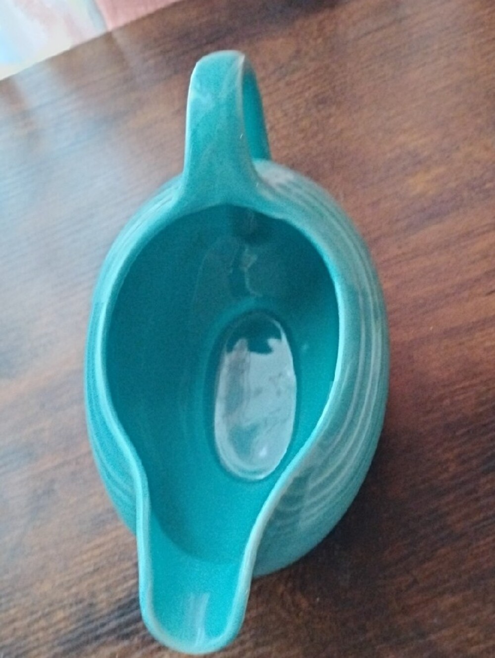 Fiestaware Turquoise Gravy Boat with Ribbed Design - Picture 6 of 6